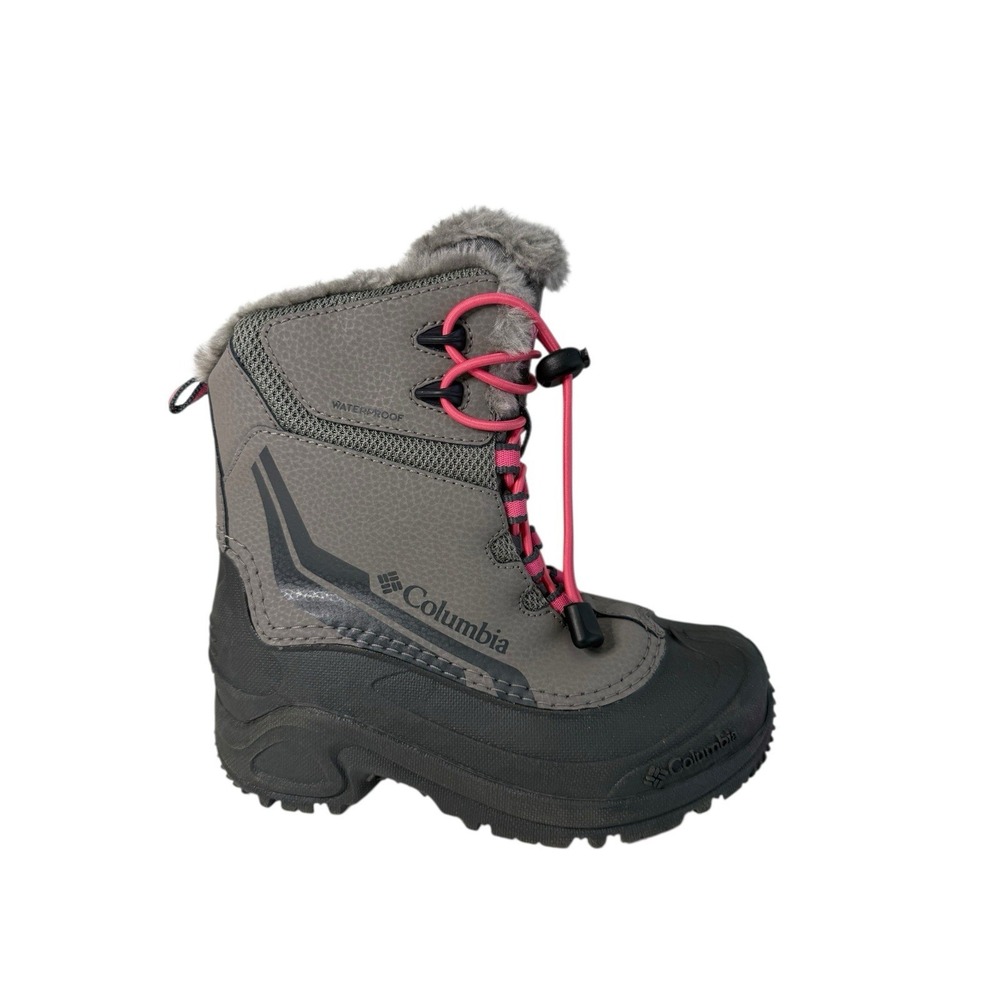 Columbia Youth Bugaboot Plus‎ IV Omni-Heat Boot- Gray/Pink Girls Size 1Y NO BOX